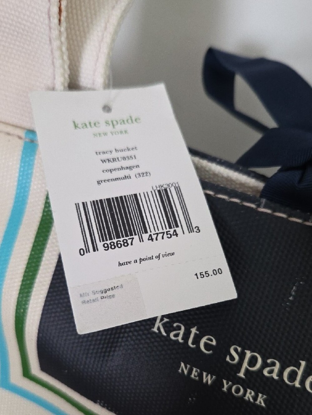 kate spade NWT Tracy Bucket Copenhagen Greenmulti Canvas Tote - Picture 2 of 14